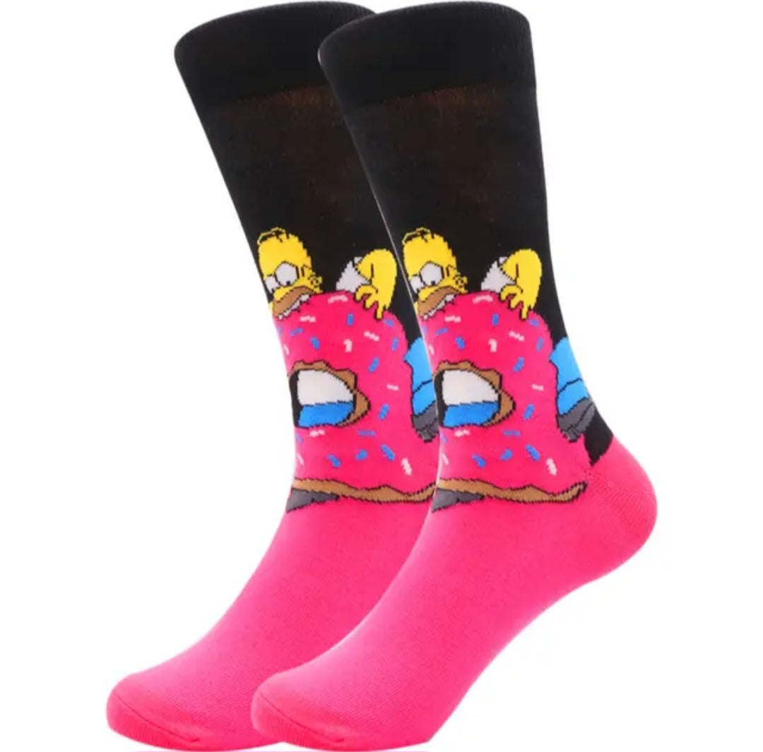 😎VINTAGE HOMER🍩 CARTOON SOCKS (vintage Homer cartoon socks)